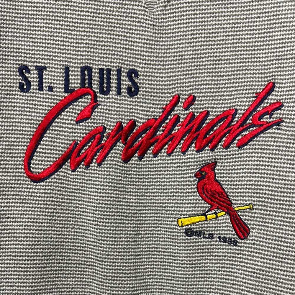 St. Louis Cardinals Striped Hoodie with Embroidered Logo - Red/Navy